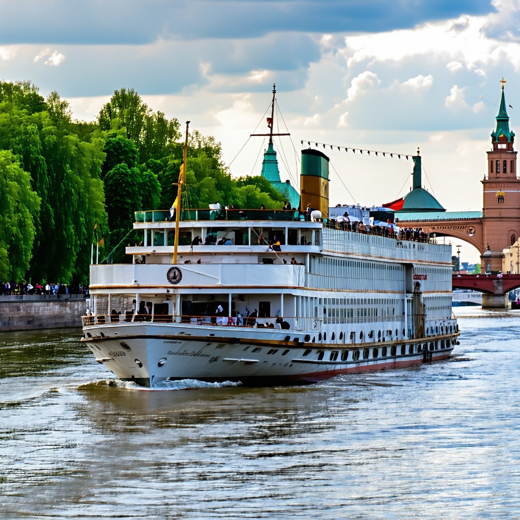 river cruise ship on a river-1 river cruise ship on a river-1